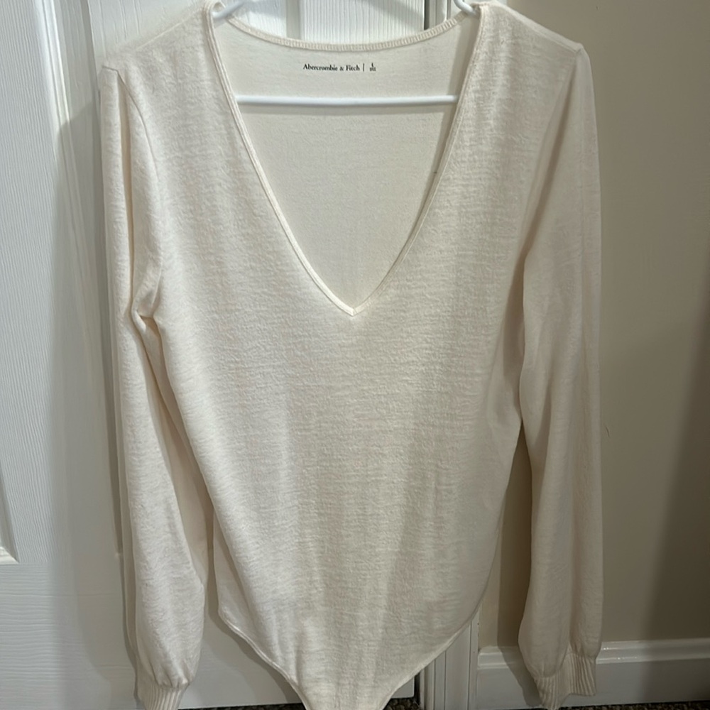 Abercrombie and Fitch cream cashmere bodysuit